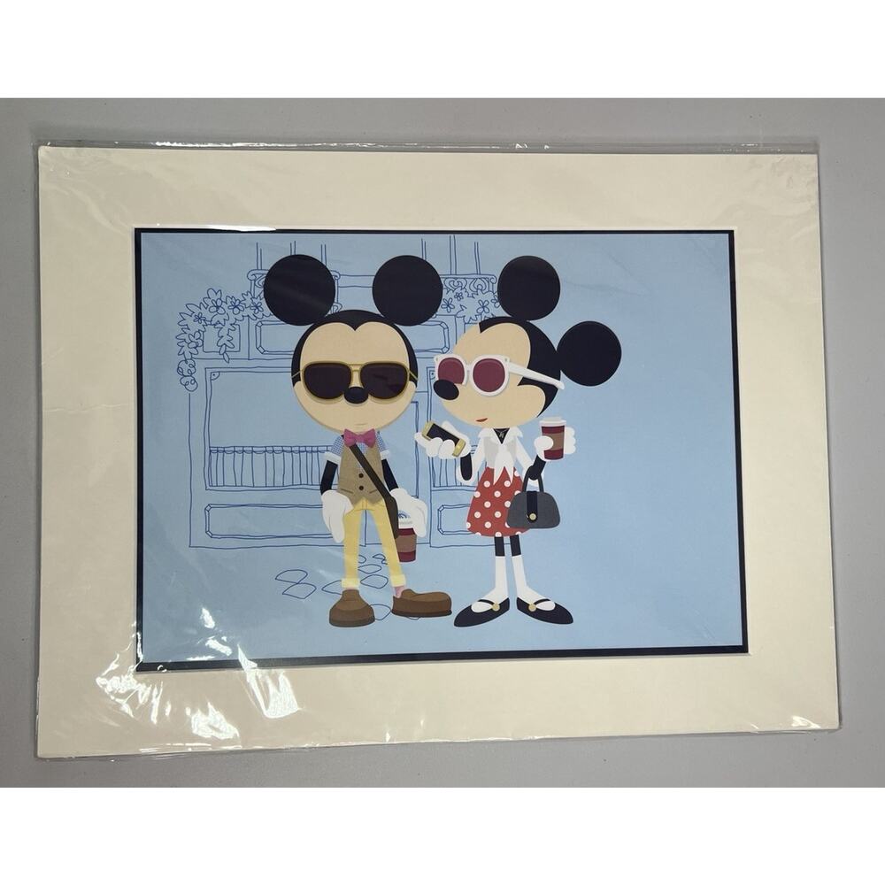 Disney Deluxe Print Mickey & Minnie City Life Coffee Date Disneyland Paris
